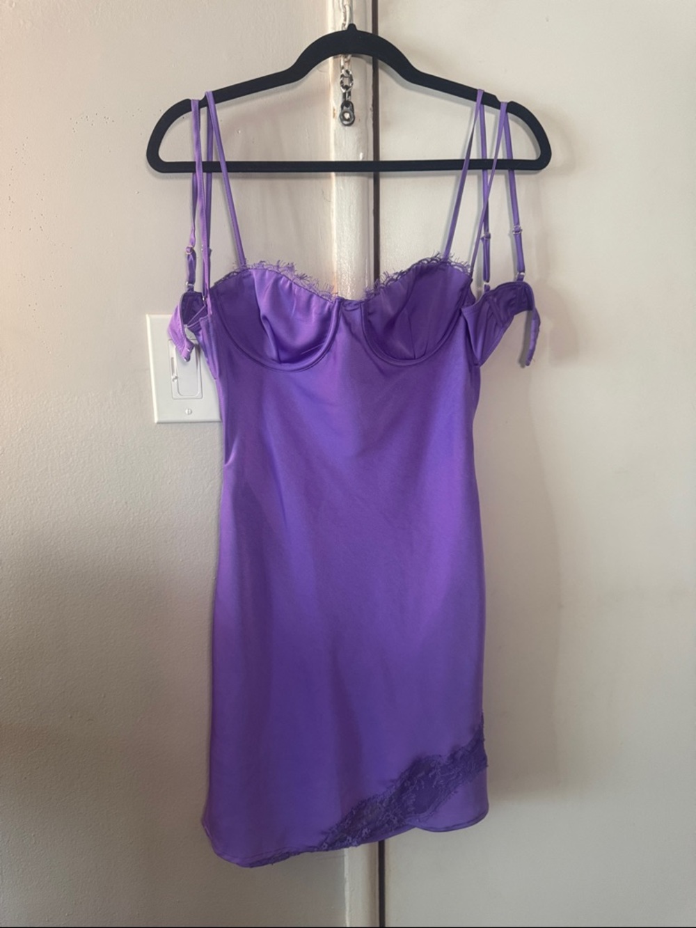 Meshki Lavender Purple Satin Mini Dress